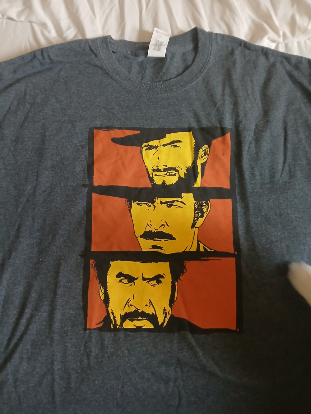 The Good The Bad And The Ugly..vinta Print Crewneck T‑Shirt in Dark Heather Gray